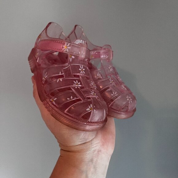 Baby Gap Jelly Sandal Pink with Daisy Size 6 - Picture 2 of 7